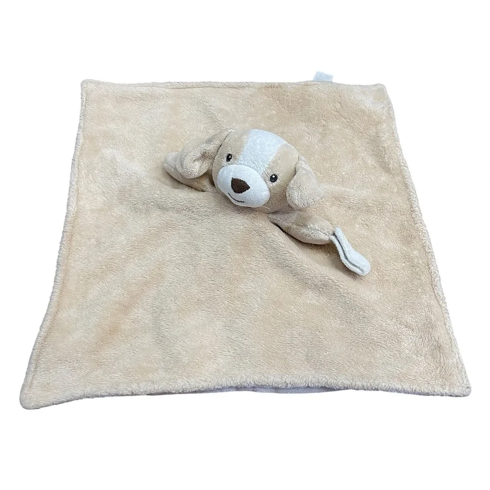 CARTER'S Brown White Puppy Dog Plush Lovey 8
